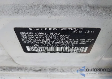 2015 Subaru Impreza 2.0I Sport Limited z USA, uszkodzony, nr VIN JF1GPAZ60FH201145